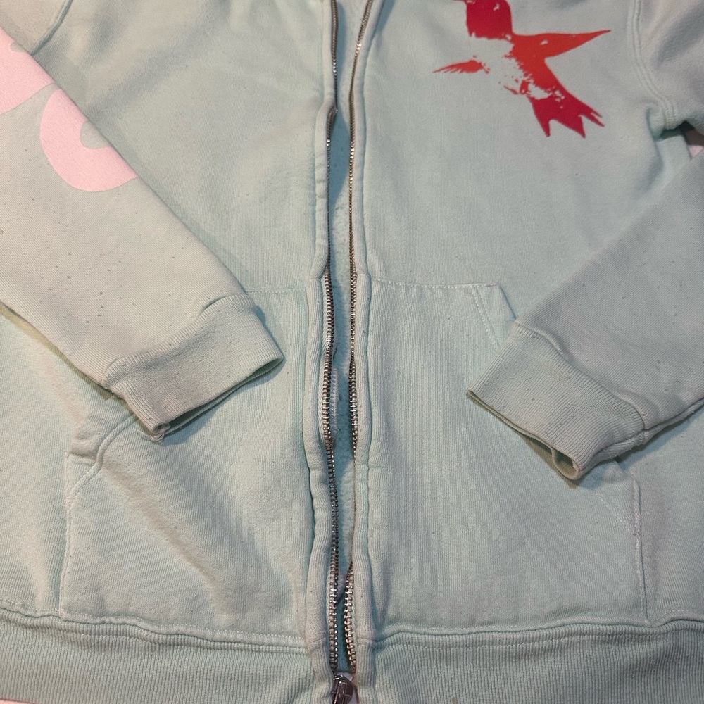 Freecity zip up hoodie with “Let’s Go” sleeve / GUC - Picture 6 of 16
